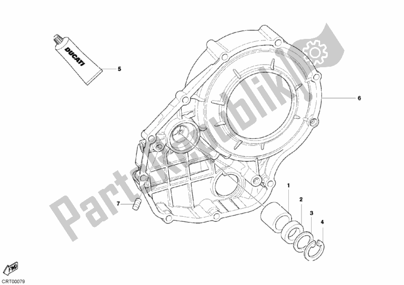 All parts for the Clutch Cover of the Ducati Superbike 999 R 2003